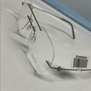 Moncler Silver Rimless Eyewear